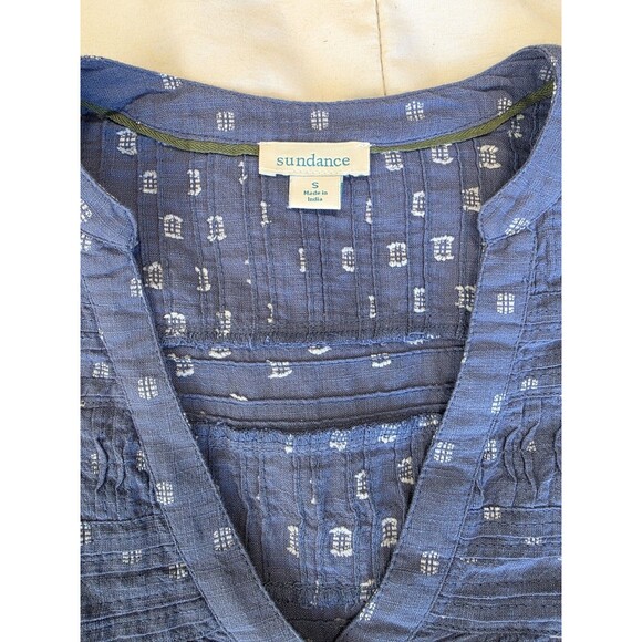 SUNDANCE Womens Size Small Top Blue Tunic Shirt - Picture 4 of 9